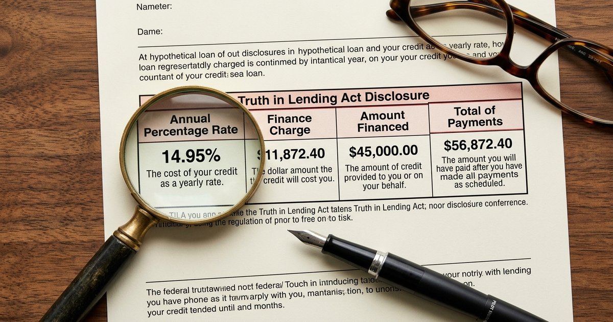 How to Read a Truth in Lending Disclosure on a Loan