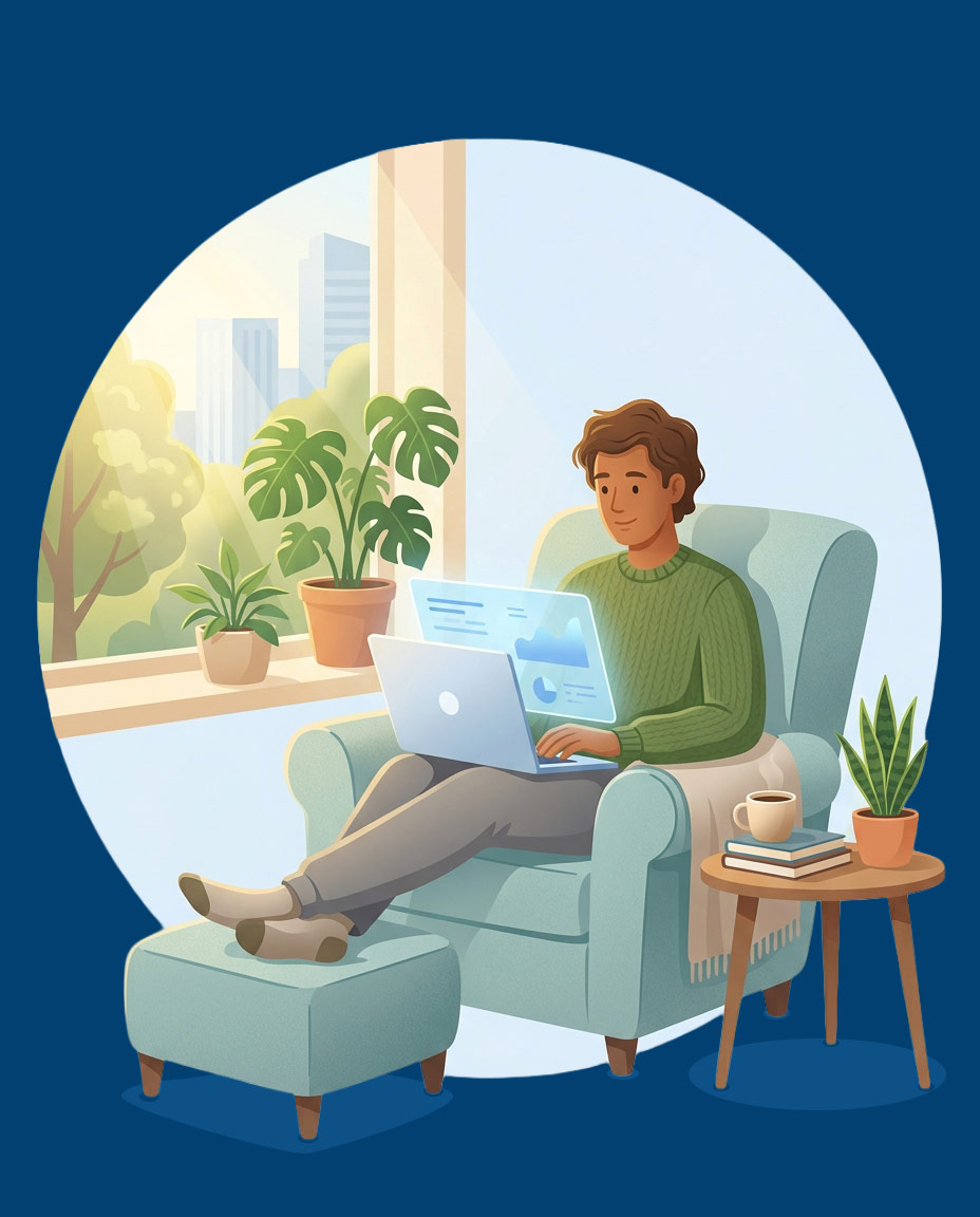 Borrower reviewing options at home